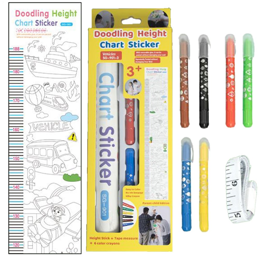 Interactive Doodle Growth Chart Wall Sticker