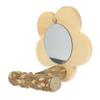 YARNOW Parrot Toy Wooden Perch with Mirror view 1