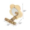 YARNOW Parrot Toy Wooden Perch with Mirror view 2
