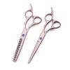 6-Inch Professional Japanese 440C Hair Cutting and Thinning Shears Set, Rose Gold Flower Handle view 1