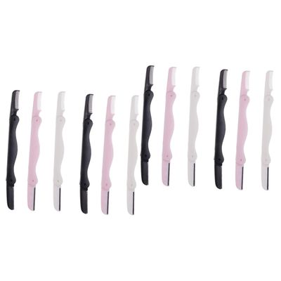PACKOVE 12-Piece Portable Eyebrow and Facial Razor Set for Precise Trimming