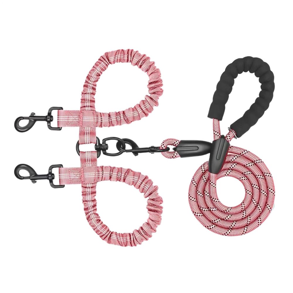 Ungtyb Small Dog Training Leash, Adjustable Shock-Absorbing Bungee Lead, 77.17 Inches