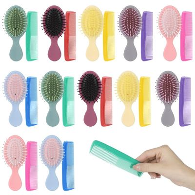 Colorful Mini Wet Hair Brushes with Soft Bristles, Detangling Combs, Travel-Friendly, 6 Colors, 24-Piece Set