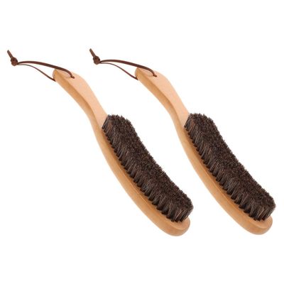 KOMBIUDA Set of 2 Small Wooden Clothing Brushes with Soft Bristles