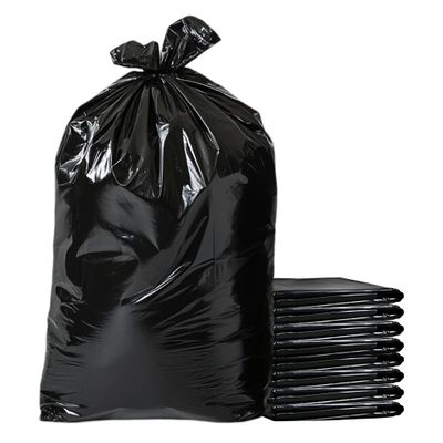 90L Black Garbage Bags - Tear-Resistant Heavy-Duty Trash Bags - Unscented Polyethylene - 90 x 60 x 59 cm (100 Count)