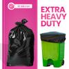 90L Black Garbage Bags - Tear-Resistant Heavy-Duty Trash Bags - Unscented Polyethylene - 90 x 60 x 59 cm (100 Count) view 3