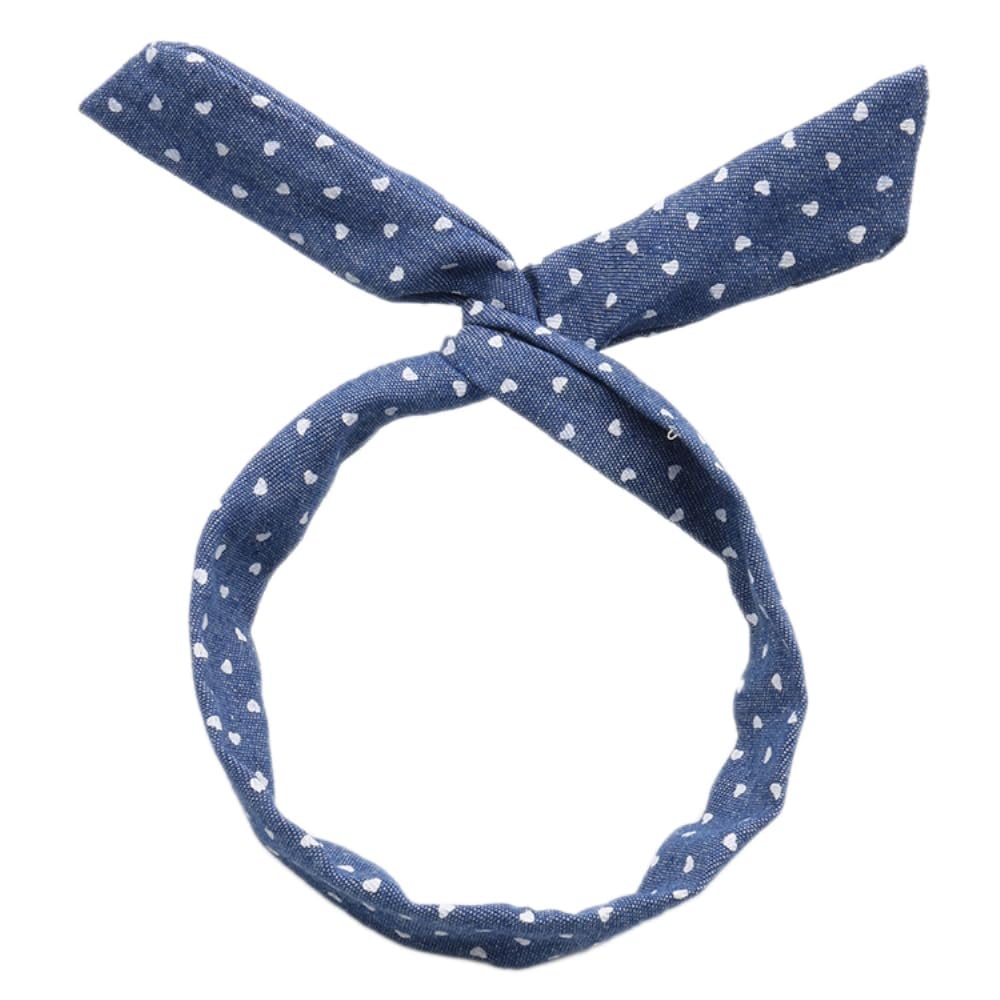 Blausky 4-Piece Boho Denim Wire Headbands for Women, Blue