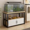 NEONMAN Aquarium Stand with Storage Compartments, Black + Wood, 120 x 40 x 60 cm view 1