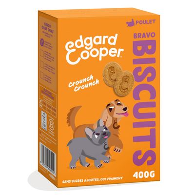 Edgard & Cooper Dog Treats, Protein Cookies, Natural, for Adult Dogs, 400g, Chicken