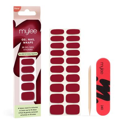 Mylee Gel Nail Wraps [As Red As It Gets] – 20 Pre-Cured Gel Stickers