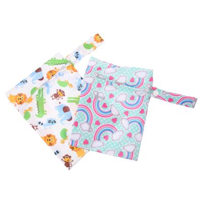 HONITANO 2 Reusable Diaper Storage Bags, Polyester, Lightweight, with Zipper, Random Color