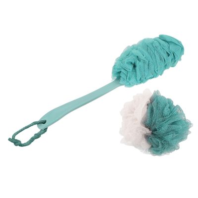 4-Piece Long-Handle Shower Brushes for Bathing and Back Massage