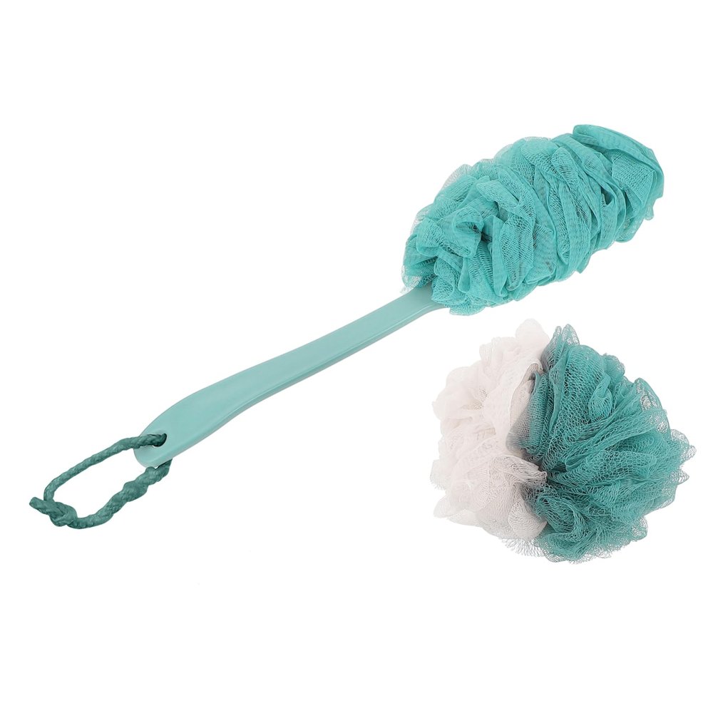 4-Piece Long-Handle Shower Brushes for Bathing and Back Massage