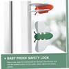 BESPORTBLE 3-Piece ABS Child Safety Locks for Windows, Glass Doors, Cabinets and Sliding Doors, White and Green view 3