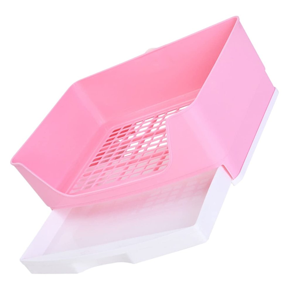 Plastic Pet Toilet with Odor Control and Filter Base, Pink