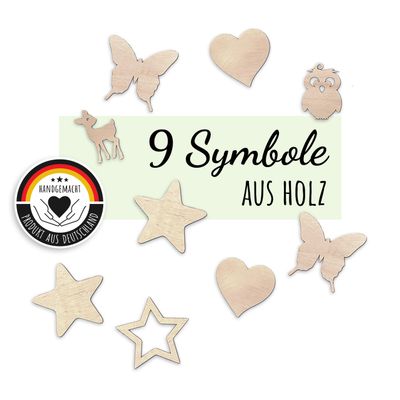 Holzura Wooden Symbol Sets for Nursery Decor, Tonie Shelves and Walls