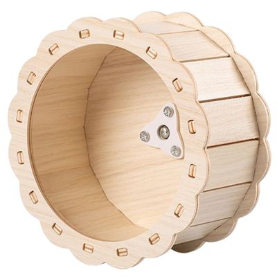 Toddmomy Wooden Hedgehog Exercise Wheel, Khaki, for Small Pets