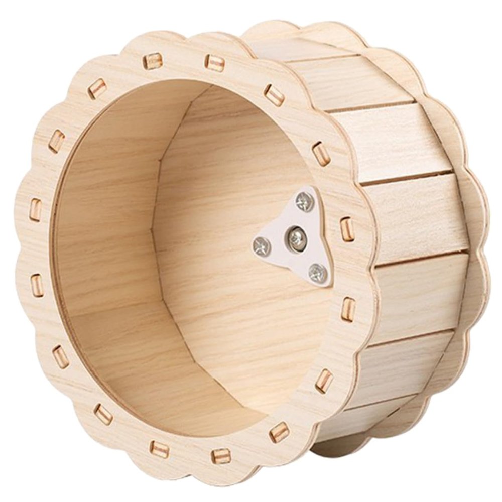 Toddmomy Wooden Hedgehog Exercise Wheel, Khaki, for Small Pets