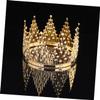 minkissy Gold Metal Crown Cake Topper with Crystal Crown view 2