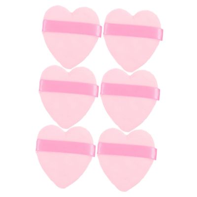 DEARMAMY 6-Piece Soft Makeup Sponges, Round Powder Puffs for Foundation and Loose Face Powder, Pink