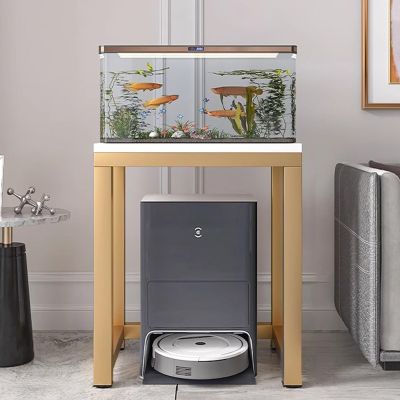 LXJBBD Aquarium Stand with Gold Frame
