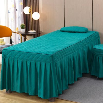 Green, 80 x 190 cm/31.4 x 74.8 in, Reusable Massage Table Cover with Face Hole, Washable Cotton Massage Bed Cover for Beauty Salons and Spas