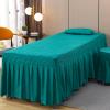 Green, 80 x 190 cm/31.4 x 74.8 in, Reusable Massage Table Cover with Face Hole, Washable Cotton Massage Bed Cover for Beauty Salons and Spas view 1
