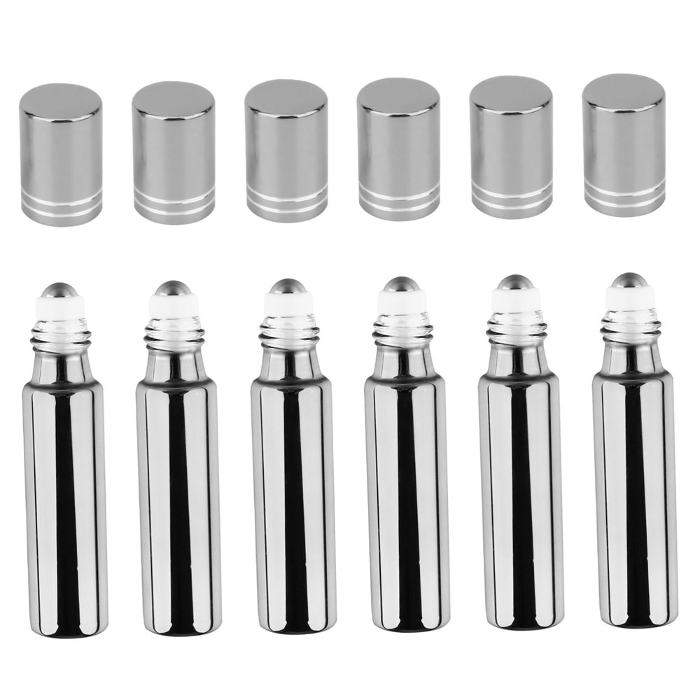 CALLARON Pack of Refillable 10 ml Glass Roller Bottles for Oils and Perfume