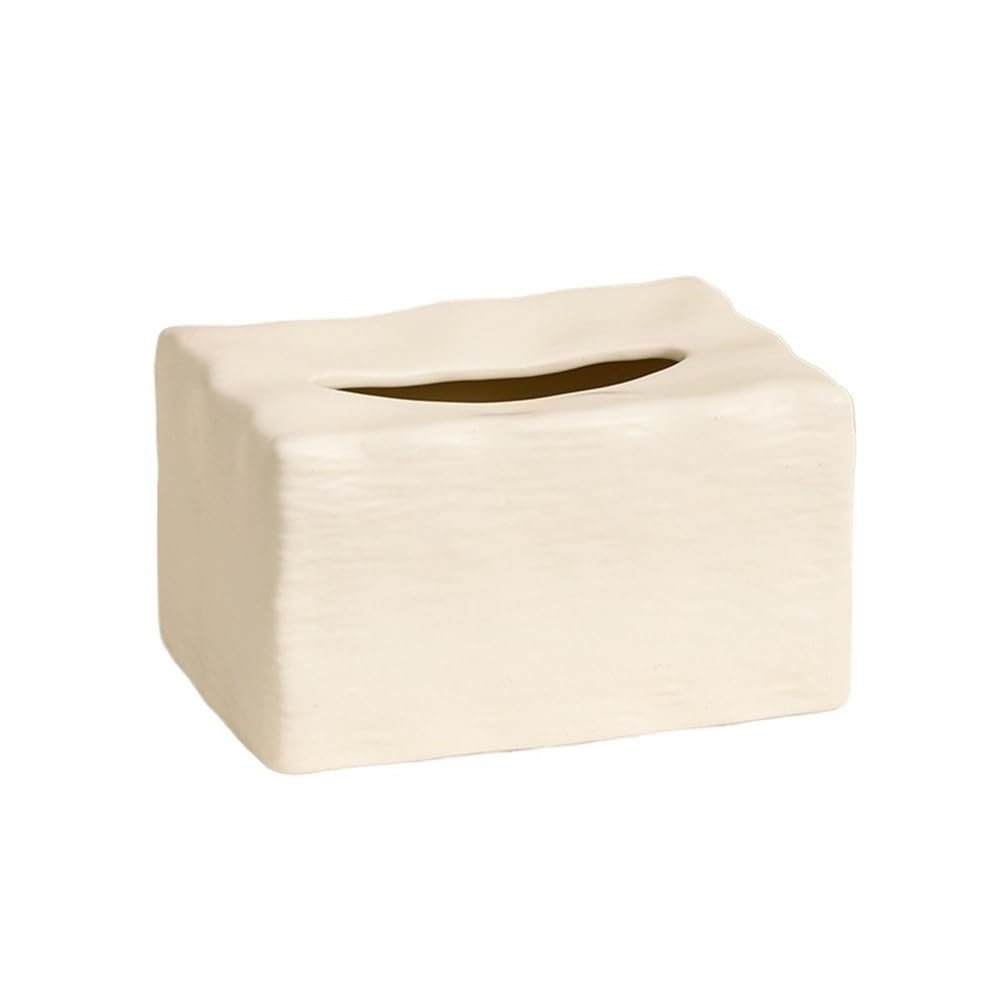 DFHS46JK Square Solid-Color Ceramic Tissue Box Cover for Drawer-Style Tissue Boxes