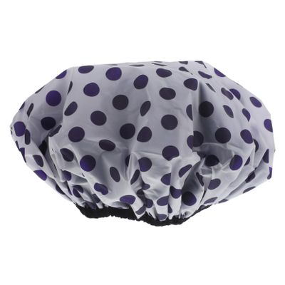 CALLARON Reusable Women's Satin Shower Cap with Polka-Dot Pattern