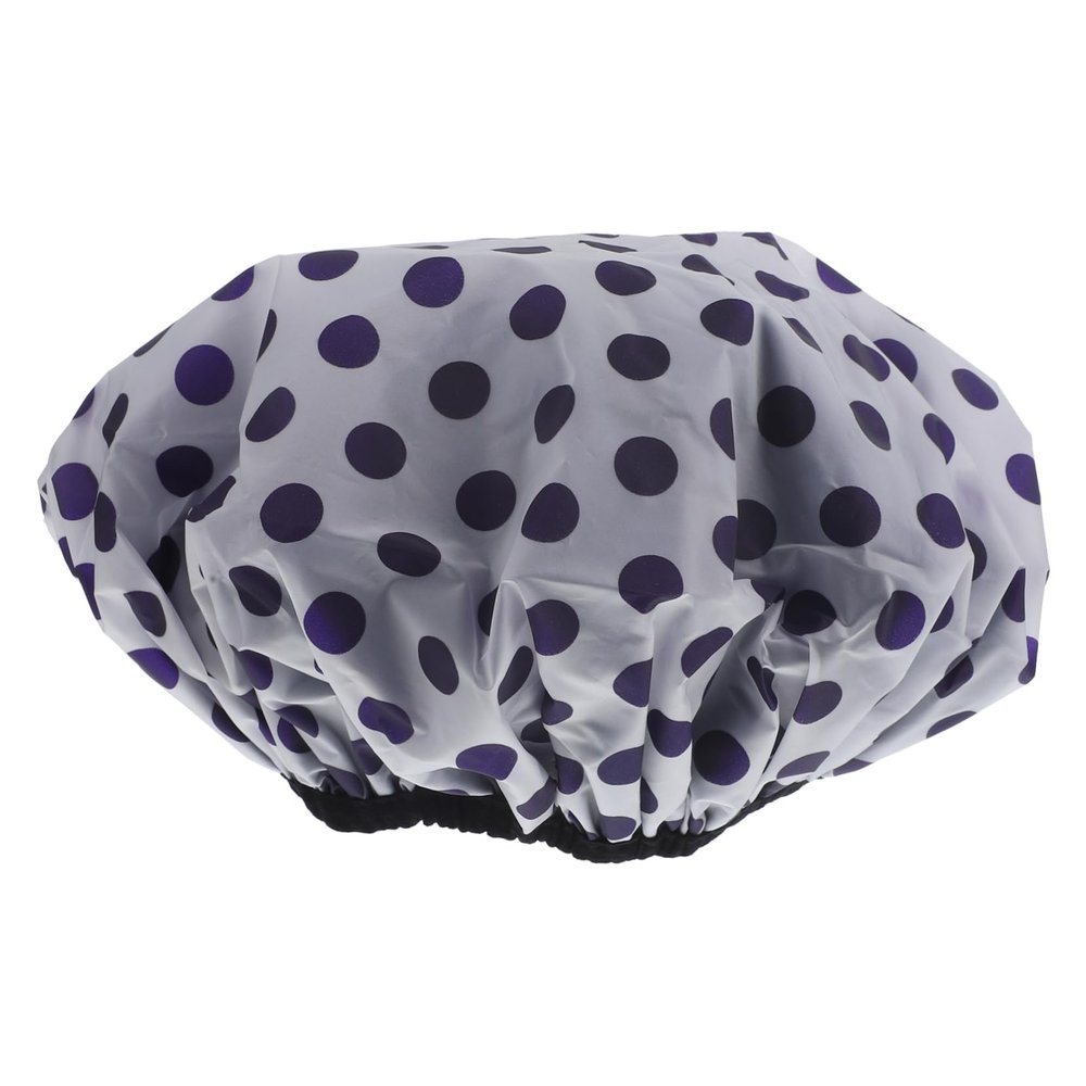 CALLARON Reusable Women's Satin Shower Cap with Polka-Dot Pattern