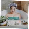 CALLARON Reusable Women's Satin Shower Cap with Polka-Dot Pattern view 2