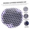 CALLARON Reusable Women's Satin Shower Cap with Polka-Dot Pattern view 4