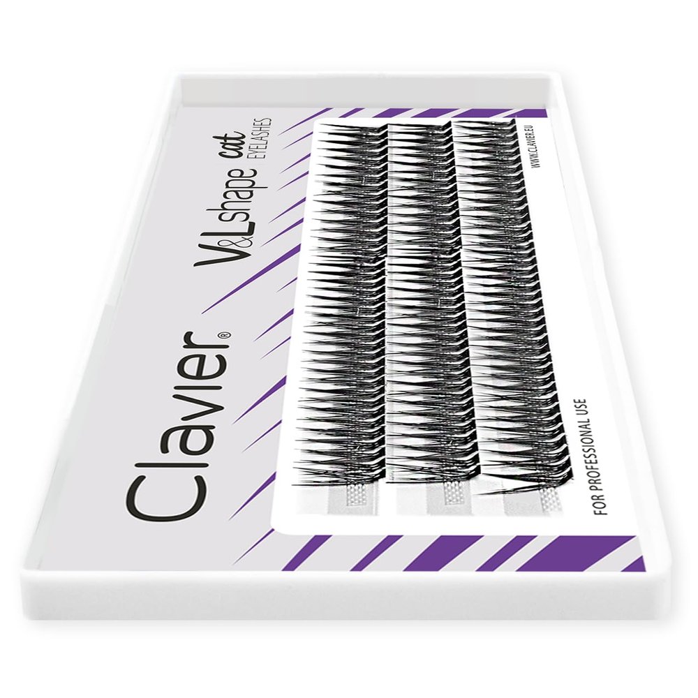 Clavier V&L Shape False Eyelashes, Cat-Eye Effect, 10 mm (8 mm)