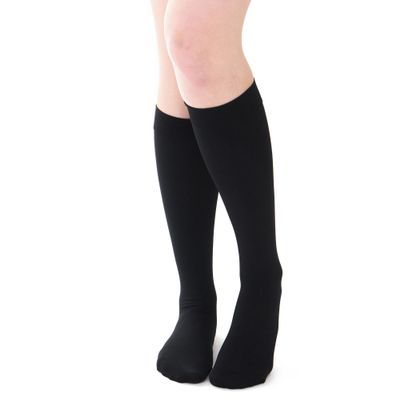 Dott. Piazza Class 1 Medical Compression Knee-High Socks (18–22 mmHg), Closed Toe, Microfiber, Black, X-Large Long