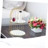 DEARMAMY Birdcage-Shaped Iron Holder with Mirror, Gold-Colored view 3