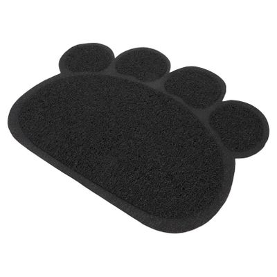 Non-Slip PVC Cat Litter Mat with Paw Print Design for Indoor Use