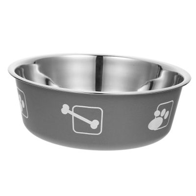 VANZACK Printed Stainless Steel Dog Bowl with Bite-Resistant Material, Non-Slip Base, and Modern Indoor Design