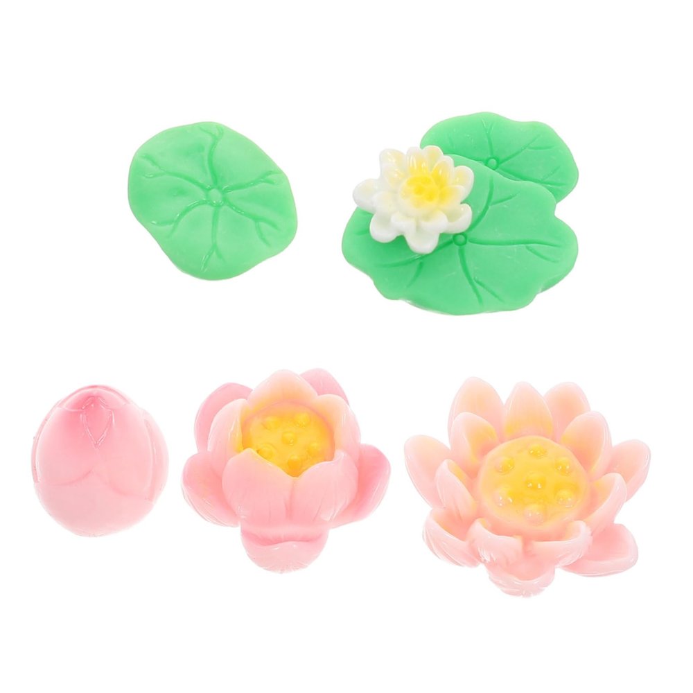 ibasenice Artificial Resin Water Lilies, 5-Piece Set