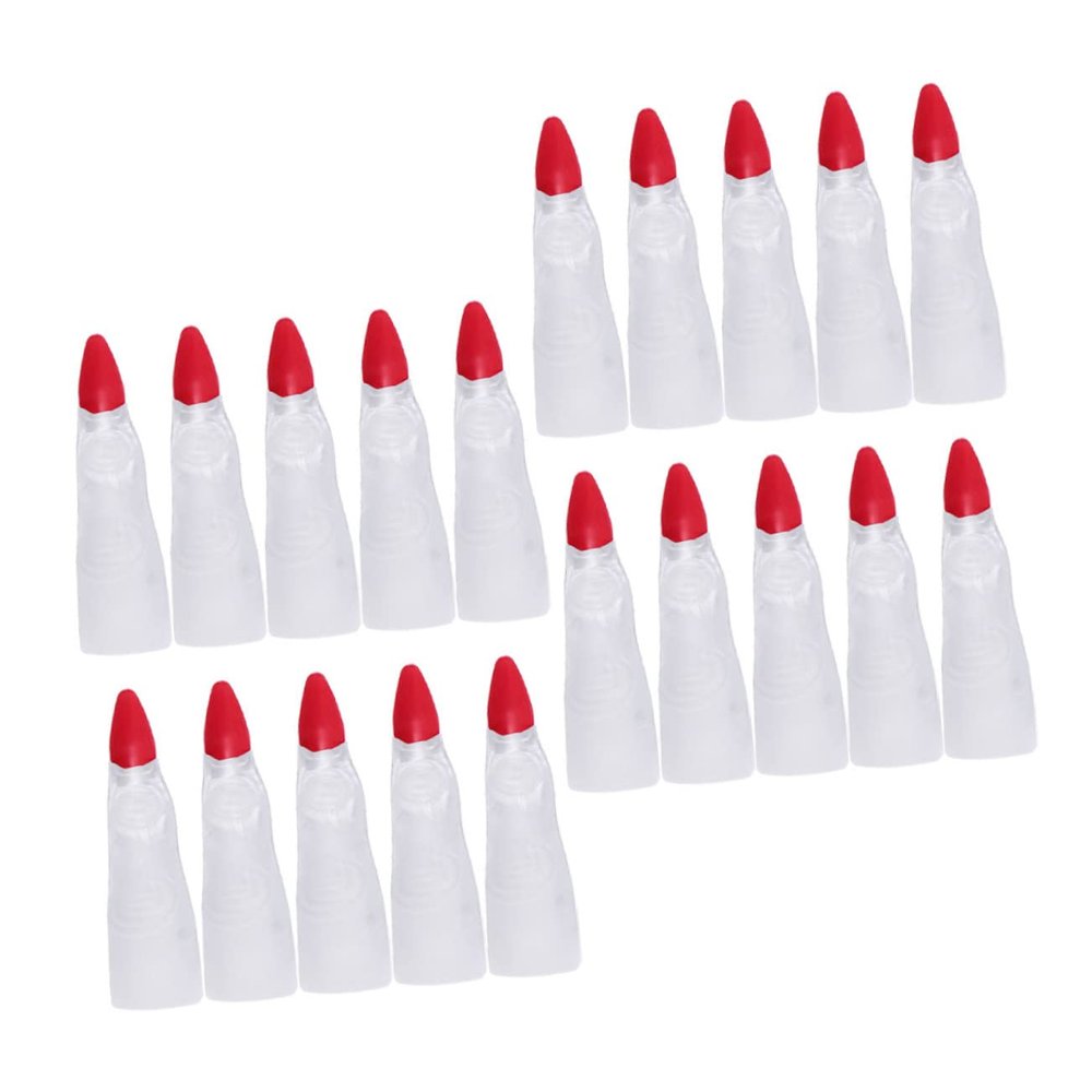 Happyyami 50-Piece Halloween Fake Plastic Fingernails, Easy to Put On, White