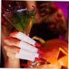 Happyyami 50-Piece Halloween Fake Plastic Fingernails, Easy to Put On, White view 2