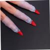 Happyyami 50-Piece Halloween Fake Plastic Fingernails, Easy to Put On, White view 3