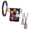SHERCHPRY Large-Grained Irregular Natural Yoga Stones with Hand-Woven Wooden Stone Cage Holder view 1