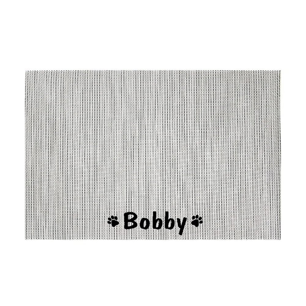 Personalized Waterproof, Non-Slip Pet Feeding Mat with Name and ID, Washable, Easy to Clean for Dogs and Cats (Color A)