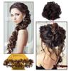 Long Messy Bun Hair Piece, Wrap-Around Curly Chignon, Bleach Blonde view 3