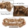 Long Messy Bun Hair Piece, Wrap-Around Curly Chignon, Bleach Blonde view 4