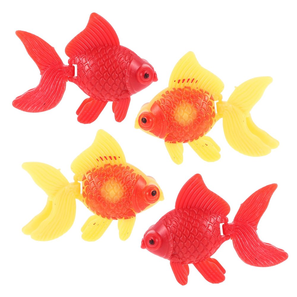 Warmhm 4-Piece Plastic Goldfish Decoration for Aquariums