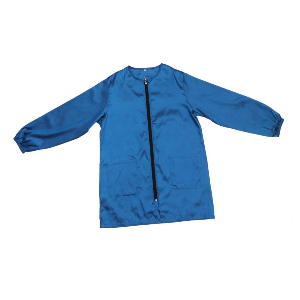 CALLARON Hairdressing Cape with Zipper, 2 Front Pockets, Blue