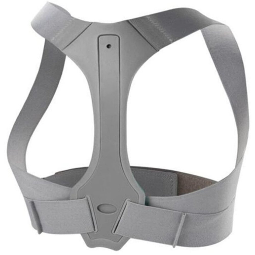 Back Posture Corrector Support Belt with Double Steel Plates, Kyphosis Belt, Unisex, Lightweight, Breathable, Easy to Clean, Gray, L