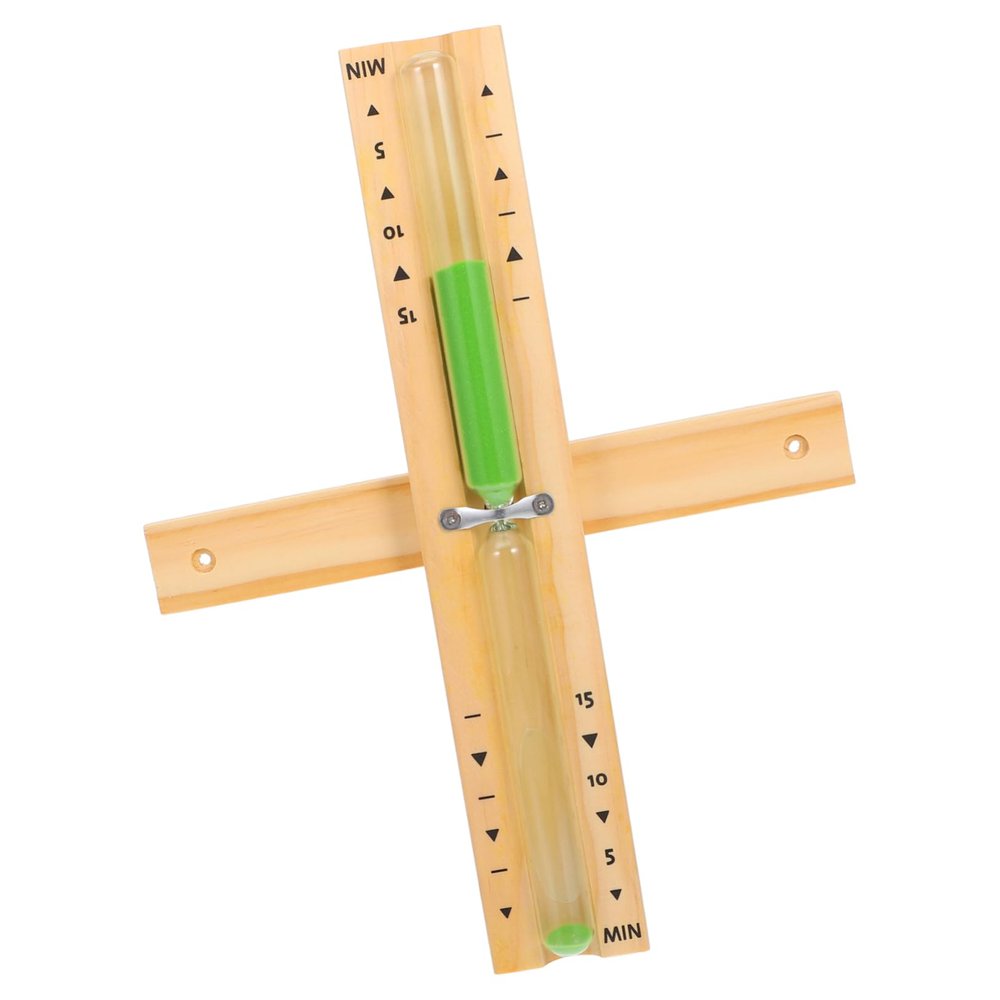 Toyvian Wooden 15-Minute Hourglass Timer for Sauna or Bathroom